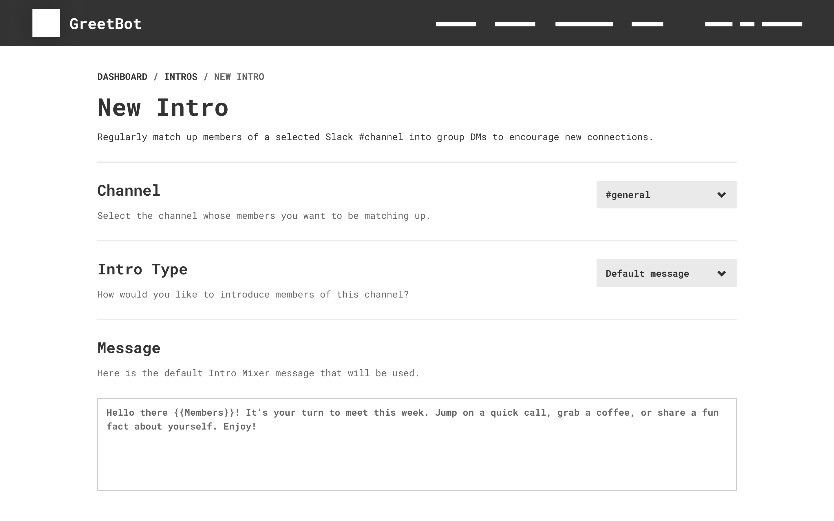 Wireframe of the ‘Intro Mixer’ web editor (desktop viewport)